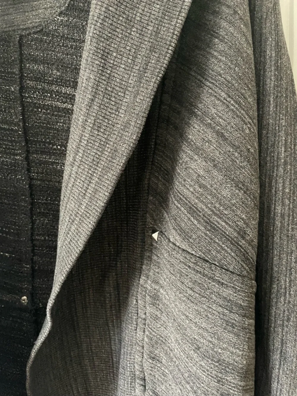 Wilfred Aritzia Charcoal Open Front Cardigan Draped Shawl Collar Knit Sweater M - Picture 8 of 8